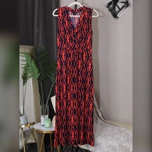 Susan Lawrence Red and Navy Maxi Dress